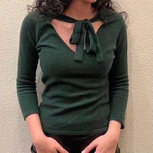 Autumn Cashmere 100% Pure Cashmere Green Sweater Size XS